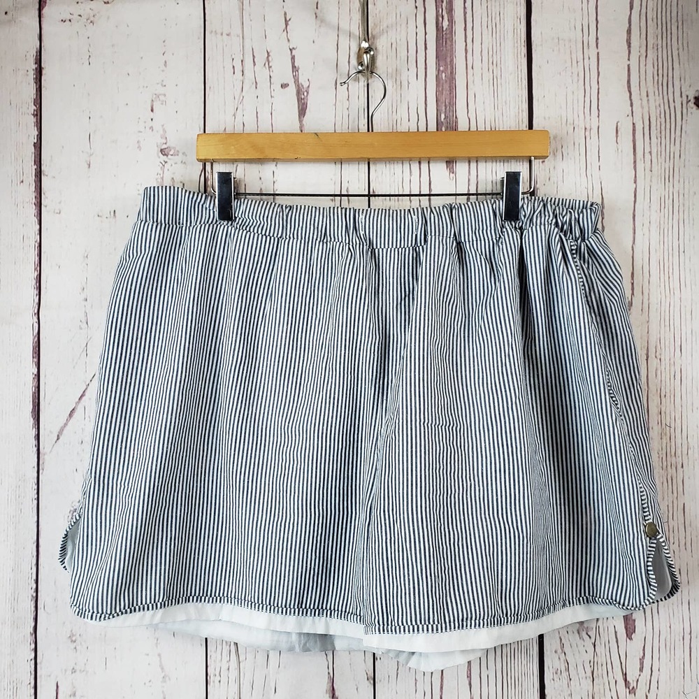 Misslook Womens Sleep Shorts Size 5XL Pull On Stretch Waist Striped Cotton Black